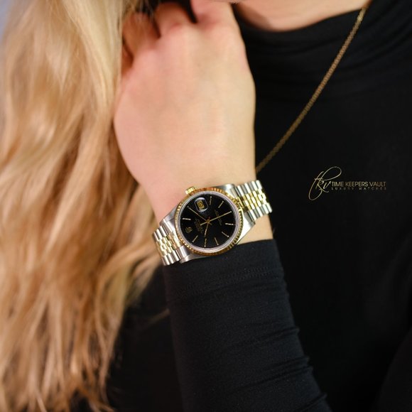 Rolex Datejust Black Tuxedo Dial 36mm Watch - Picture 1 of 9